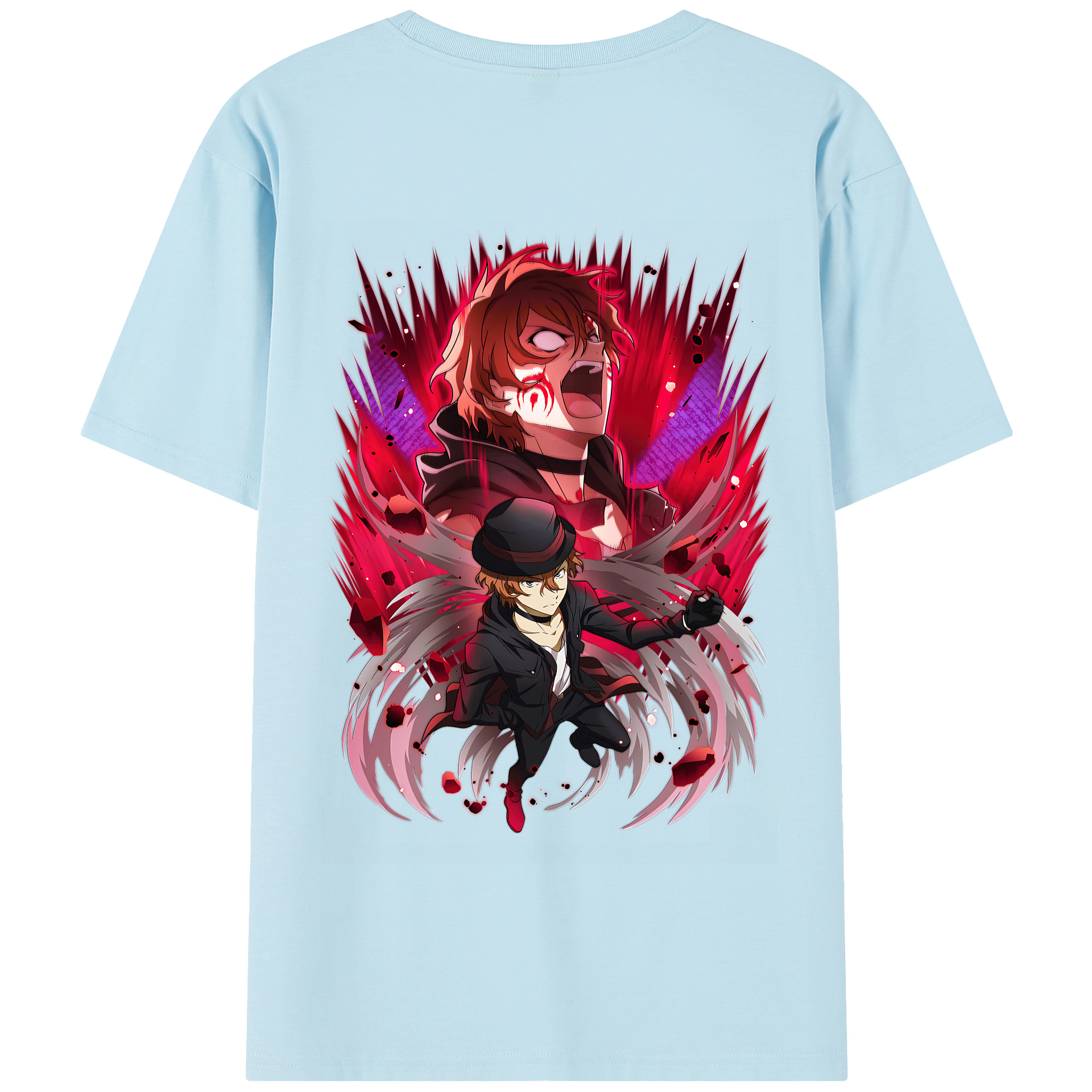 （画像用） 文豪ストレイドッグス Bungo Stray Dogs 綿100％半袖Tシャツ（背面プリント）